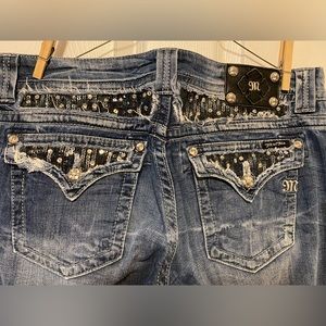 Miss Me black and silver sequins